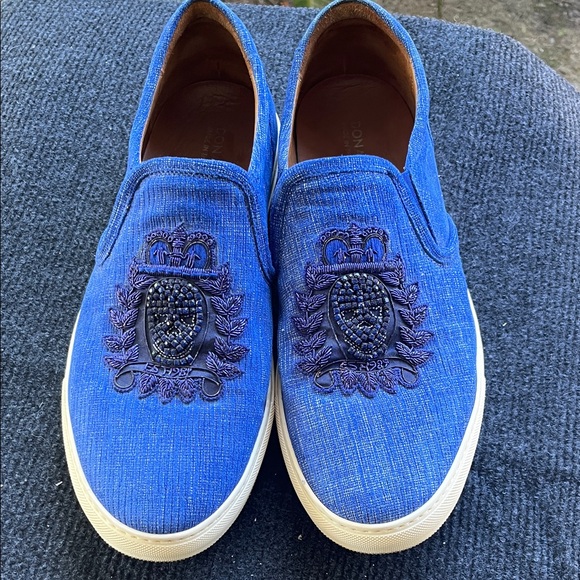 Donald J. Pliner Other - Blue Embroidered Slip-On Men's Sneakers